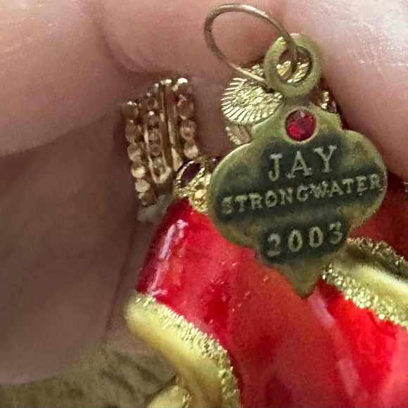 JAY STRONGWATER IN BOX JEWELED ORNAMENT CHRISTMAS HOLIDAY RED GREEN 2003 POLAND - Picture 5 of 11